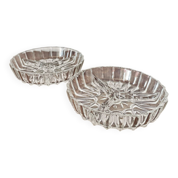 Lot de 2 coupelles anciennes en verre