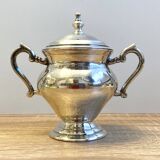 Élégant & Ancien Pot à Sucres Sucrier Style Louis XVI Rocaille Bronze Argen