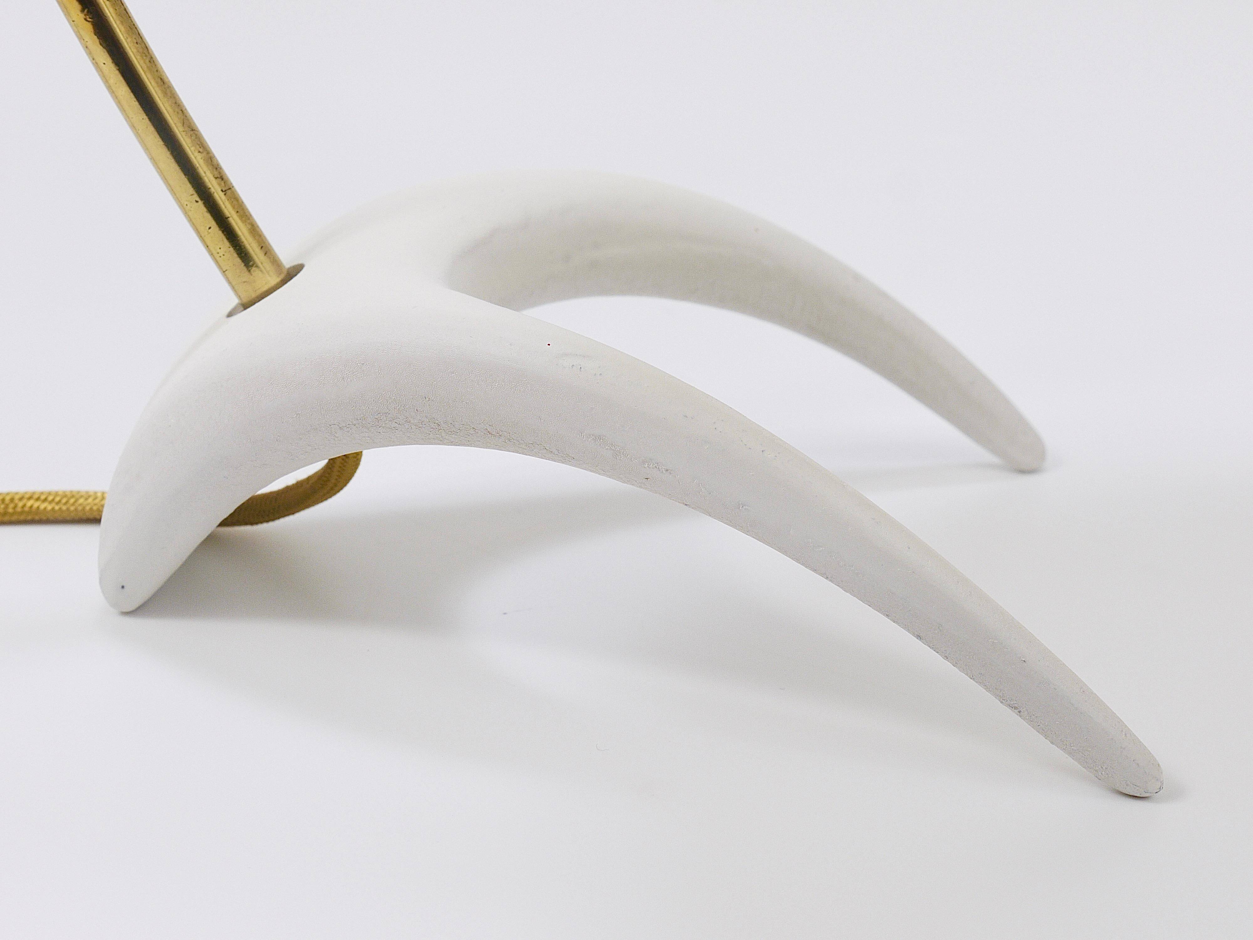 White brass desk or table lamp in the Louis Kalff style from the 1950s.