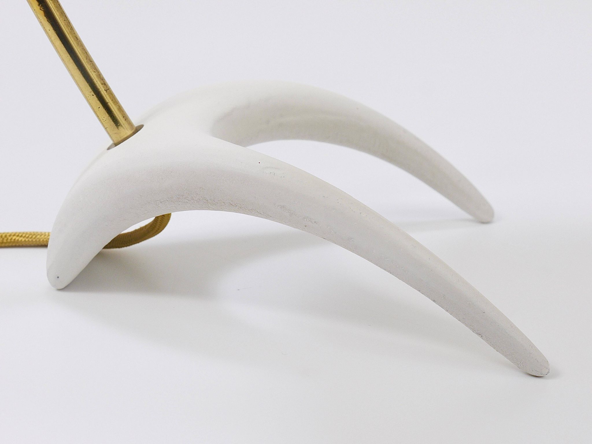 White brass desk or table lamp in the Louis Kalff style from the 1950s.