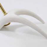 White brass desk or table lamp in the Louis Kalff style from the 1950s.