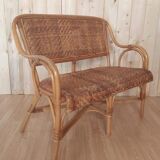 Rattan lounge set and vintage sofa
