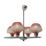 Lustre en chrome et verre, années 1950