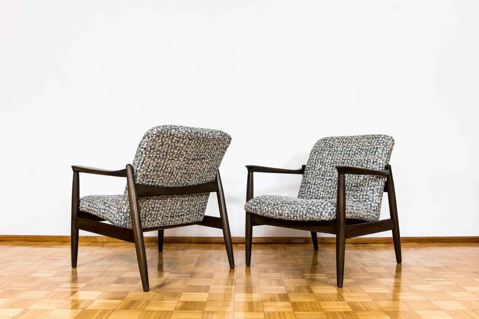 Customizable Pair Of Mid Century Armchairs GFM64 By Edmund Homa, 1960's
