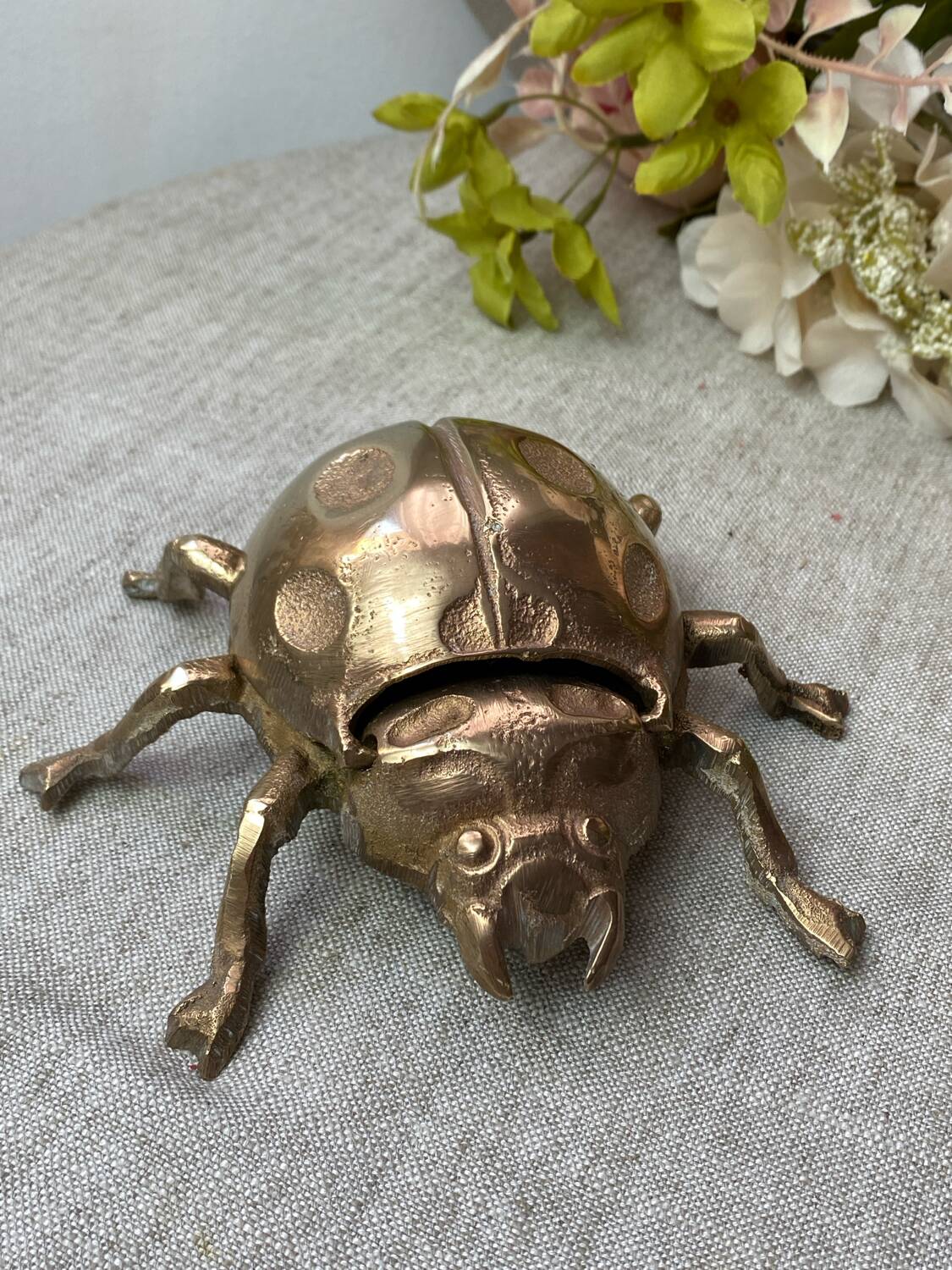 Bronze ladybug ashtray, 1960s