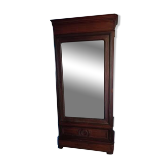 Armoire ancienne miroir 1 porte plaqué noyer