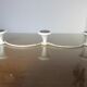Coat holder 3 white and chrome patères 50s