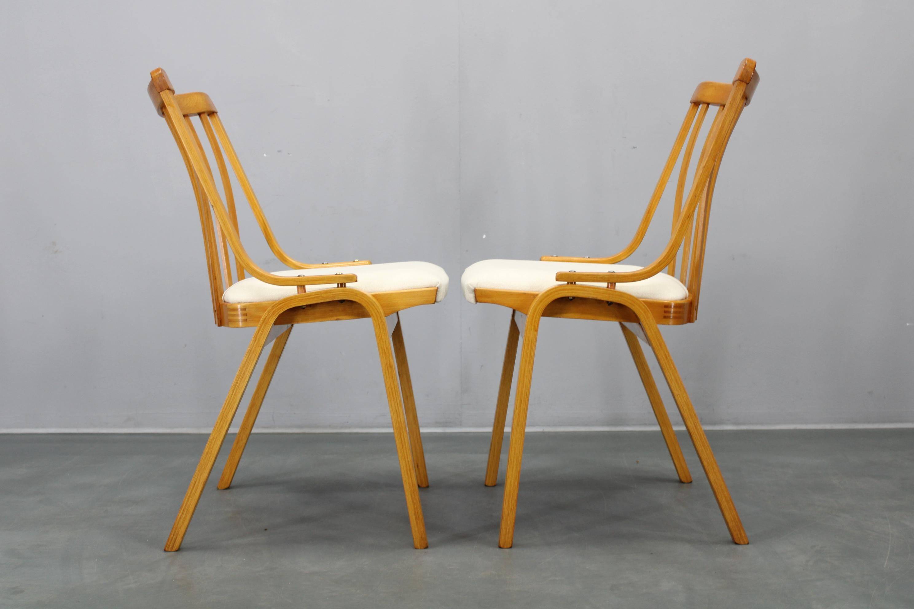 Set of four mid-century dining chairs restored by Jitona