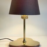 Chic brass lamp with vintage clover tray