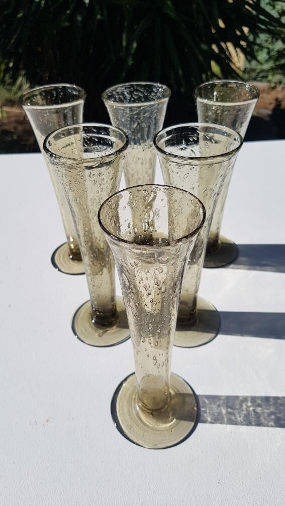6 allain Guillot champagne flutes