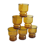 Ensemble de 6 verres ambré vintage pernod