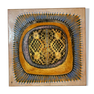 Plaque céramique Sant Vicens monogramme XXème