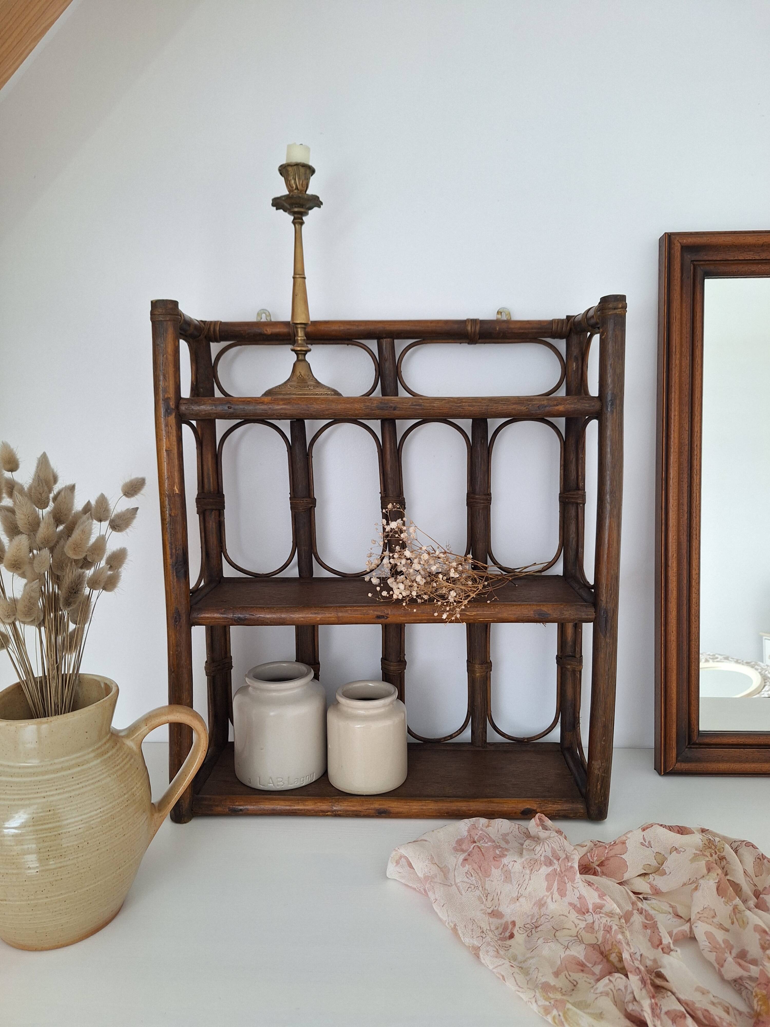 Vintage rattan shelf