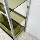 Chrome and smoked glass shelf in Italian 1970s style.