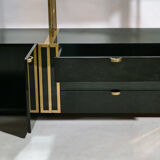 Brass laced library shelf by Kim Moltzer 1970
