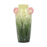 French Art Nouveau Vase Majolica Gustave De Bruyn 29cm