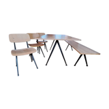 Hay - Pyramid table and bench + 3 Result chairs