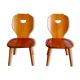 Set of 2 low pine chairs by Carl Malmsten for Svensk Fur 1950