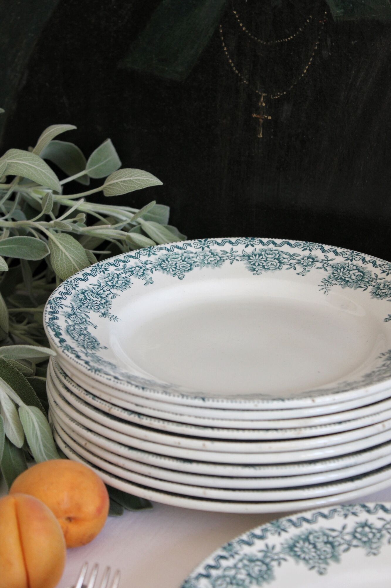 11 flat plates in iron earth "Argenton" Saint Amand early twentieth century