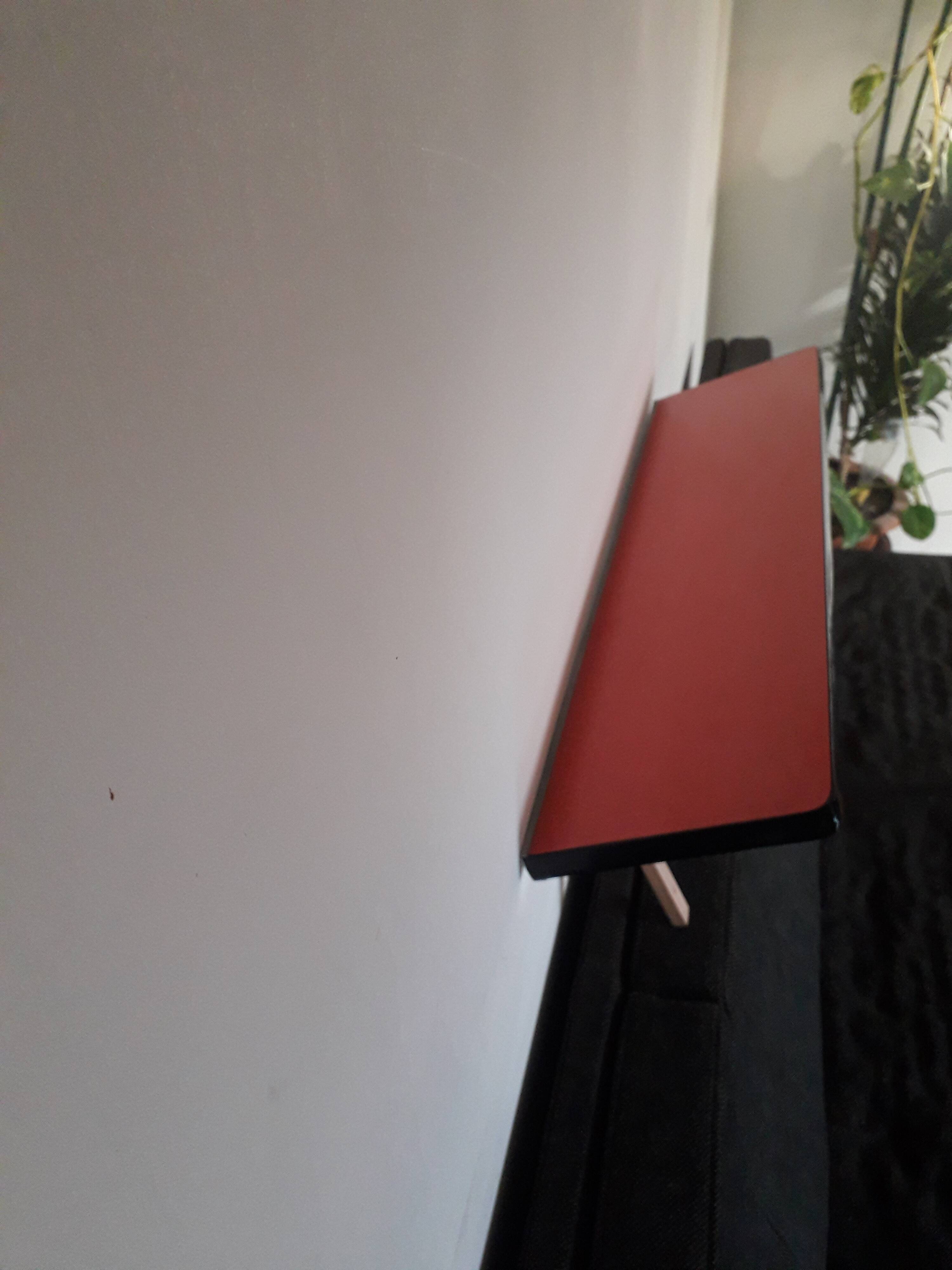 Vintage red formica shelf