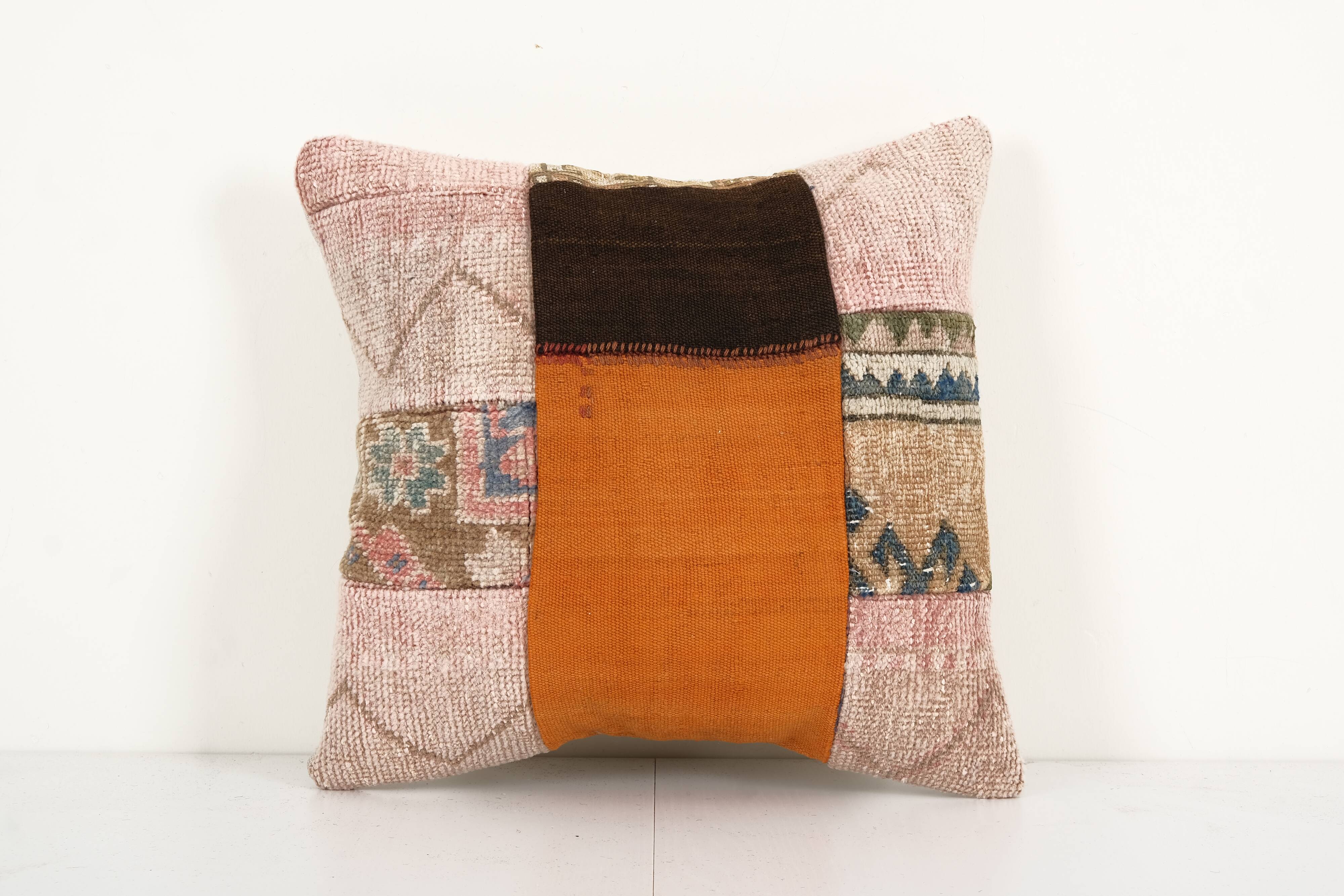 Vintage patchwork kilim rug pillow case