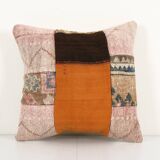 Vintage patchwork kilim rug pillow case