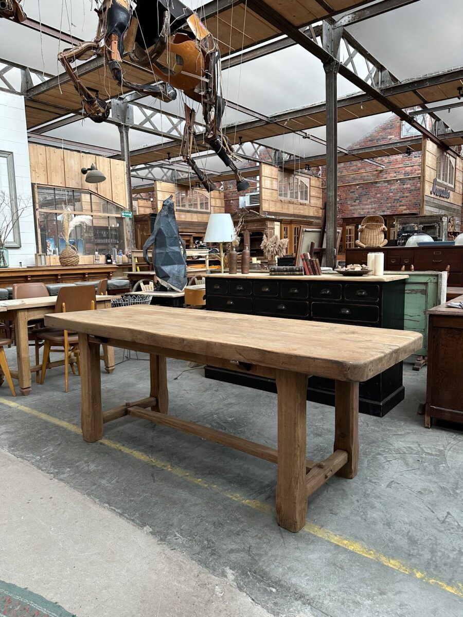 Solid oak campaign table