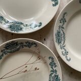 6 assiettes plates Lutèce Longchamp terre de fer ancienne