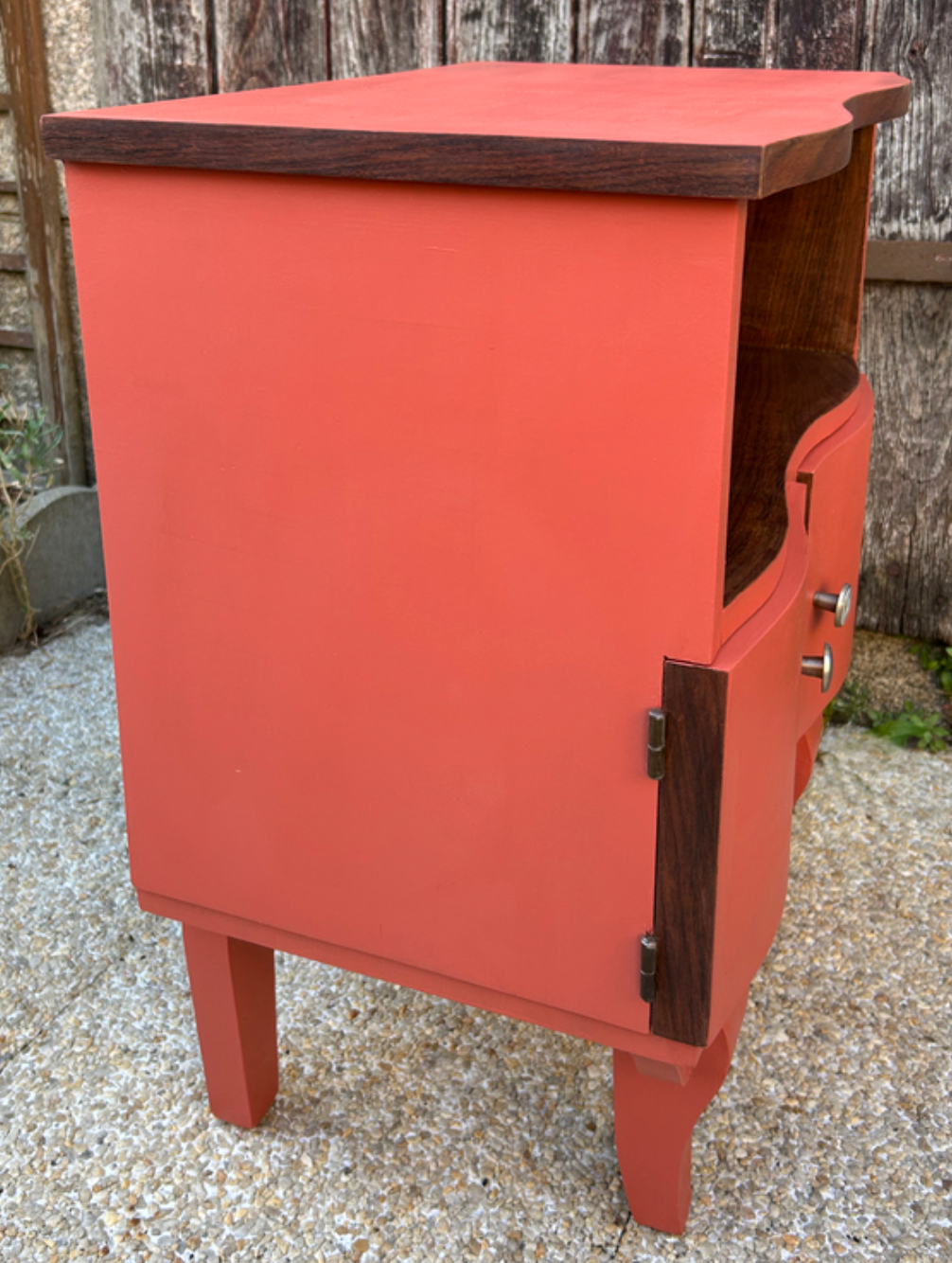 "Corail Bohème" bedside table – vintage relooked, 1940s / 1950s