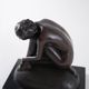 Art Deco female nude figurine – bronze-toned sculpture on geometric base, 1920s/1930s