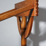 Swedish Carved Oak Monk Chair, 1930s