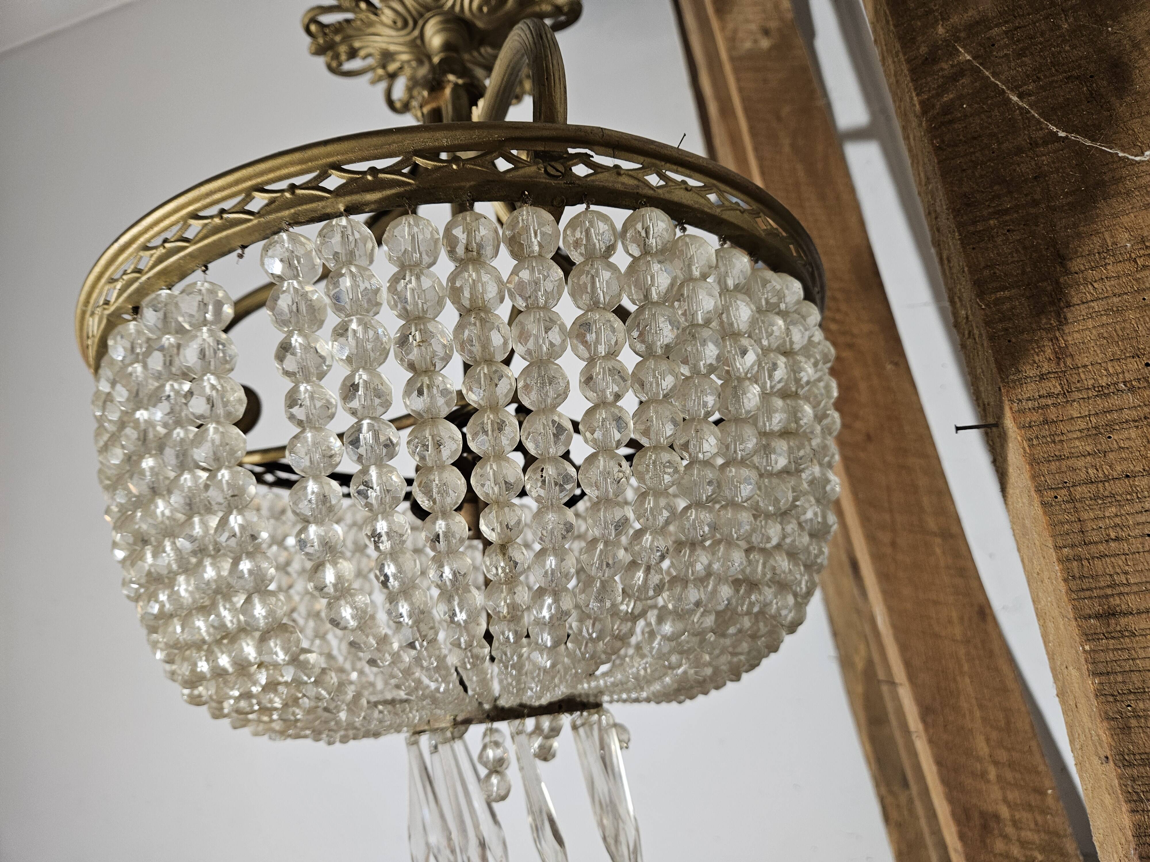 Napoleon III basket chandelier with tassels
