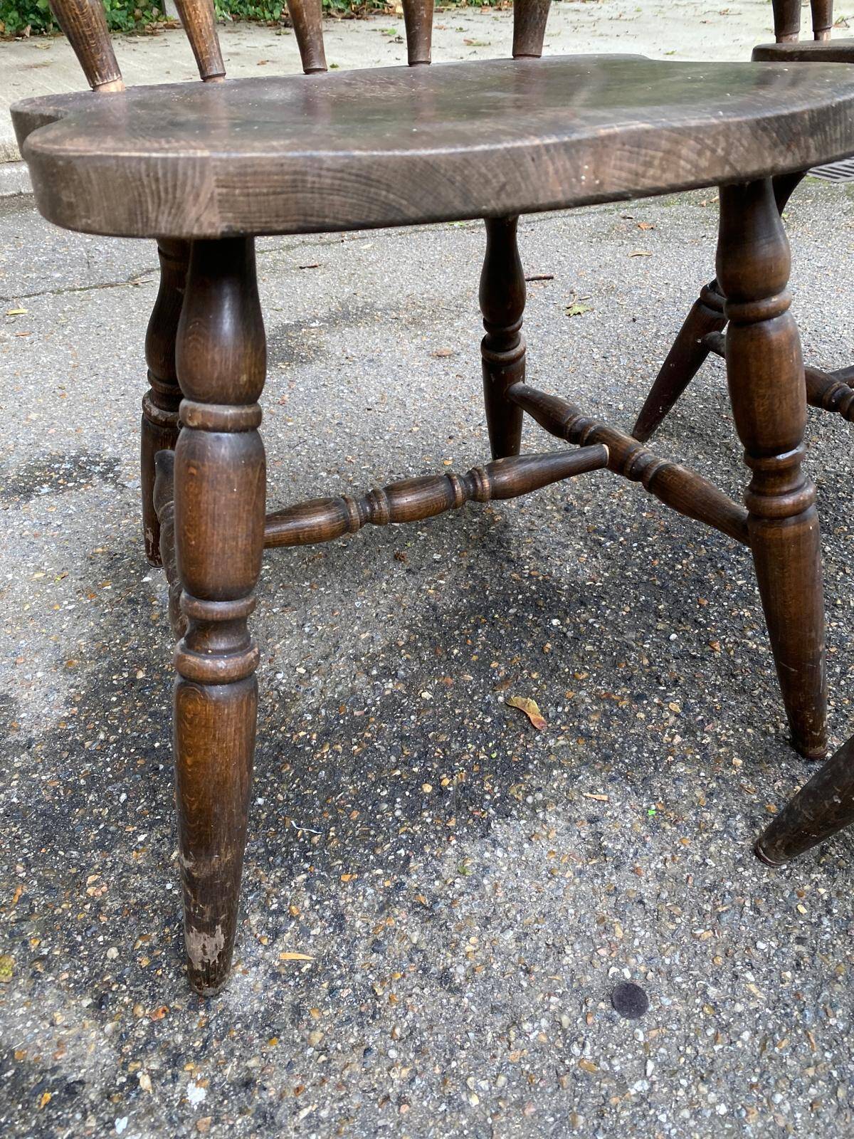 3 18th century western chairs in curved solid wood