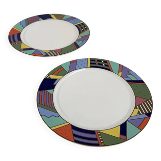 Set of 2 serving plates Metropol by Barbara Brenner for Rosenthal, 90