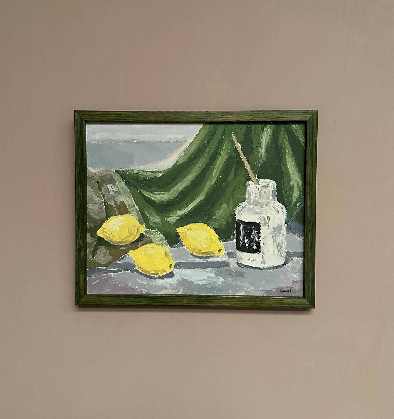 Original Oil on Panel – “Still Life with Lemons and Inkpot” by Gilbert