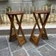 Pair of Adrian Reed Suzy folding stool seats in blond pine, 1970