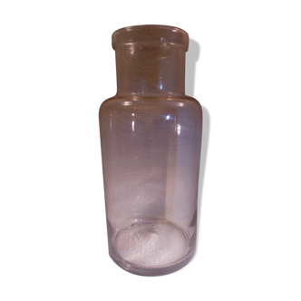 Bocal à pharmacie en verre soufflé, vide, sans étiquette et couvercle