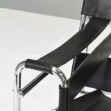 Wassily chair by Marcel Breuer in black leather 1970