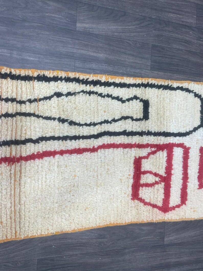 Handmade Moroccan runner rug 300cm x 70cm