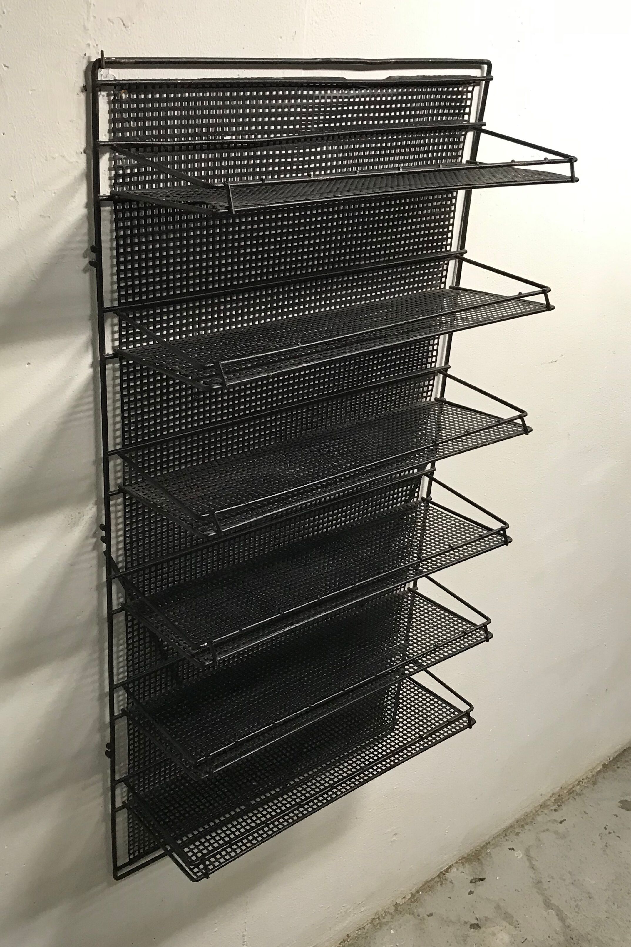 50s shop perforated metal wall shelf
