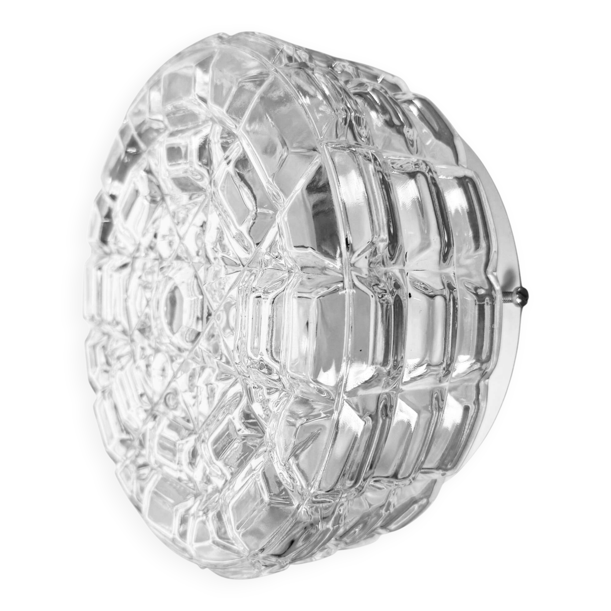 Vintage Glass Wall or Ceiling Light, 1970s