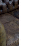 Antique brown leather chesterfield sofa, 1920s