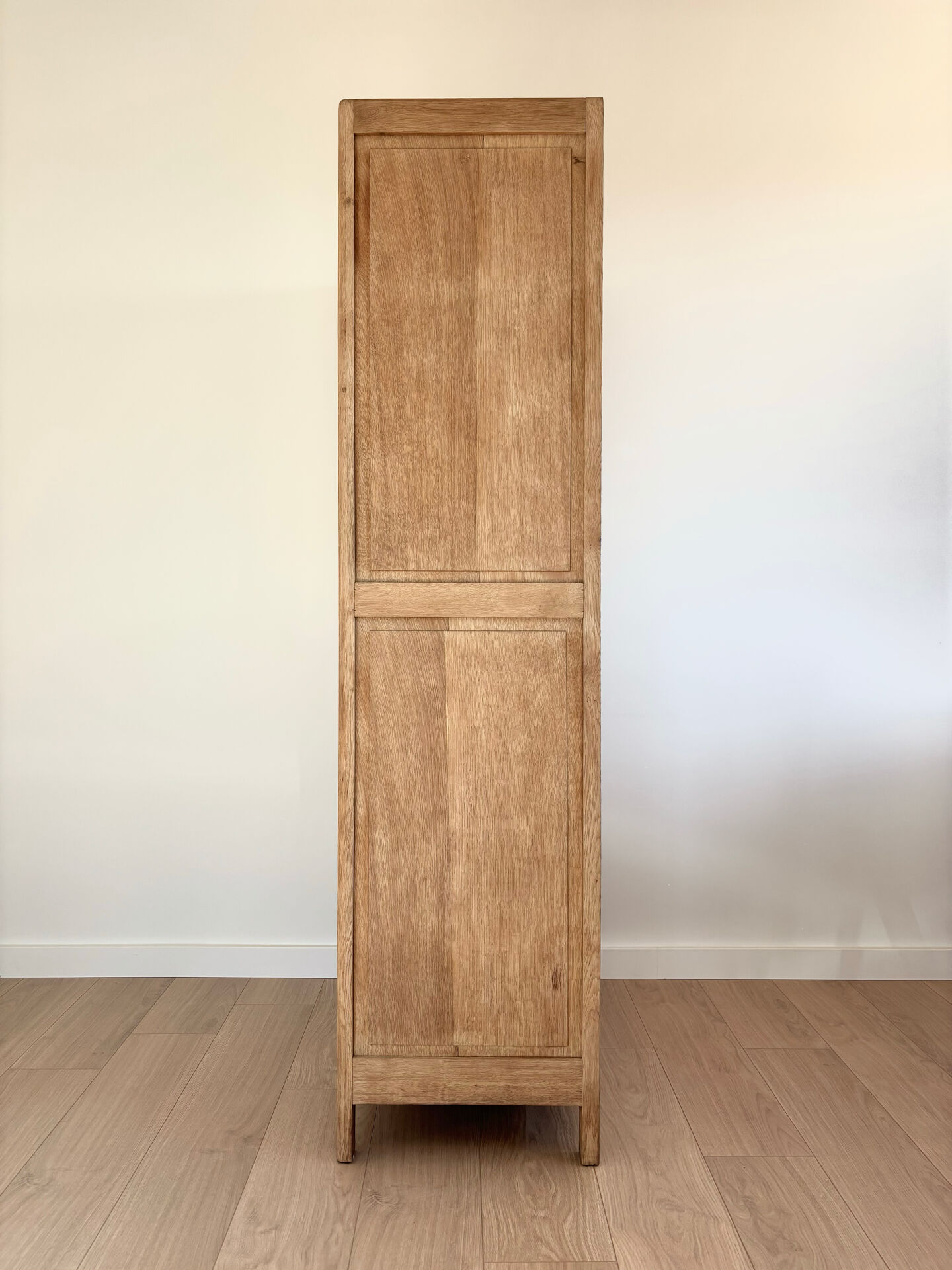 Art Deco oak wood bonnetière wardrobe, renovated.