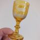 3 amber liquor glasses in Bohemian crystal