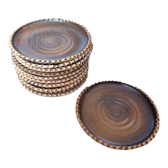 Set of 11 terracotta dessert plates