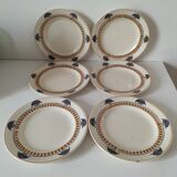 6 Longwy Art Deco plates