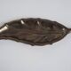Metal leaf-shaped platter, Italian design, 1980s, made in Italy