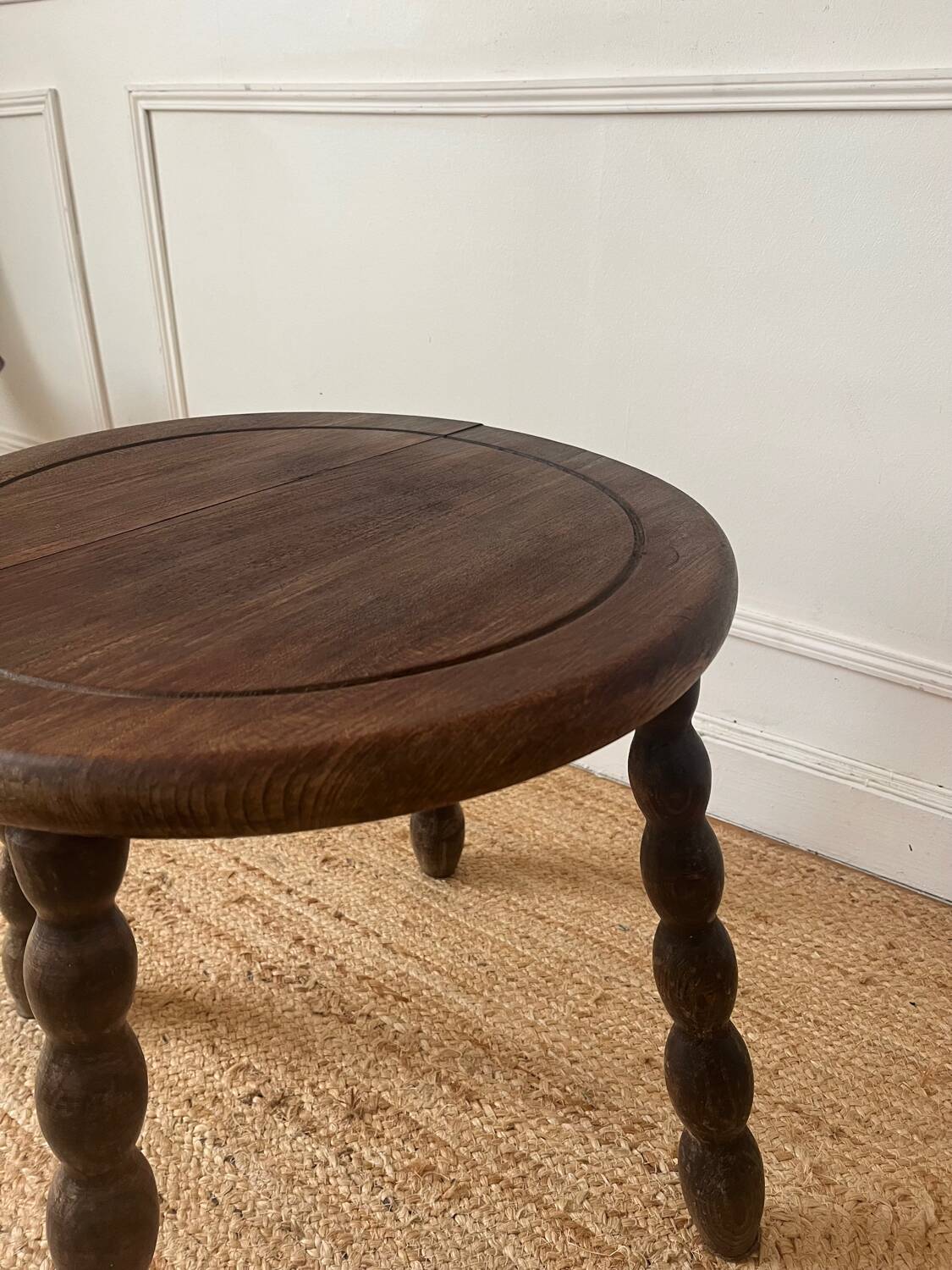Beaded wooden side table