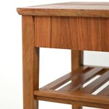 Scandinavian bedside table with slatted shelf