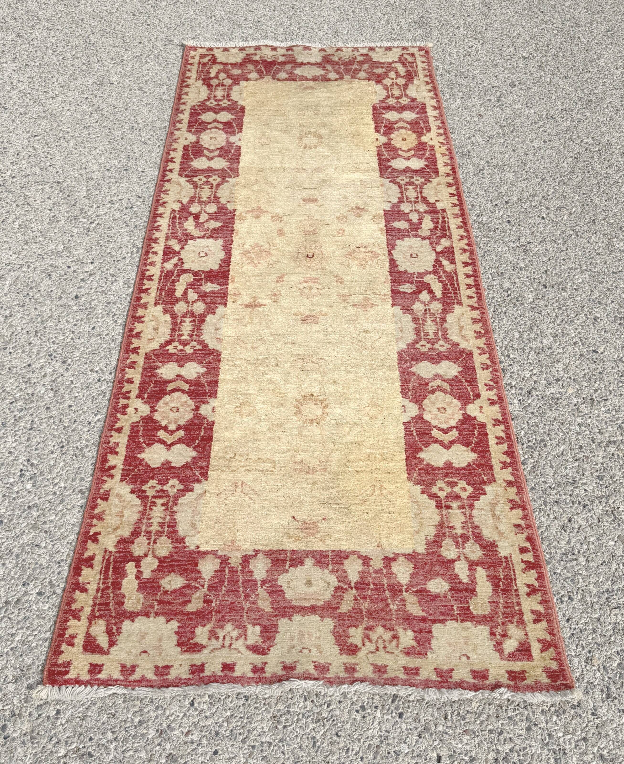 Afghan Chobi Ziegler hand-knotted rug: 2.14 x 0.79 metres